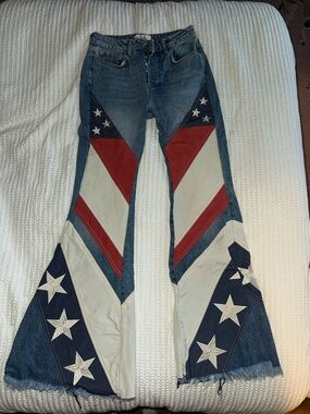 Free People American Flag Denim Jeans